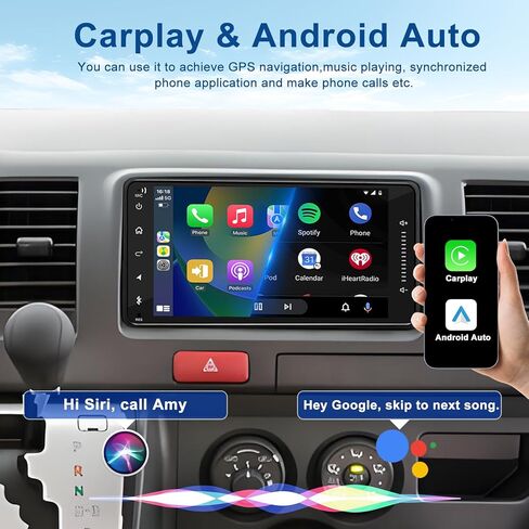 4+64G Car Stereo for Toyota Hiace 2004-2019, Android 15 Car Radio with 7 Inch QLED Touchscreen Wireless CarPlay & Android Auto, GPS Navigation, Bluetooth 5.4, FM/AM/RDS Radio and Backup Camera in Kuwait
