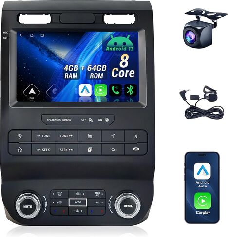 ترقية راديو 9 بوصة لسيارة Ford Expedition 2018 2019 2020 2021، 8Core Android 13 Expedition ثلاثي المناطق للتحكم في المناخ مع CarPlay Android Auto DSP GPS AM FM GPS 1080P كاميرا احتياطية 4+64G in Kuwait