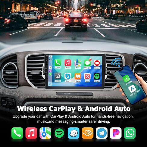 [4Core+64G] Volxcereo Car Radio for Kia Sportage KX5 2016 2017 2018, 9 inch Android Touchscreen Stereo with Carplay/Android Auto, GPS Navigation, WiFi, Bluetooth, SWC, FM/RDS, EQ in Kuwait