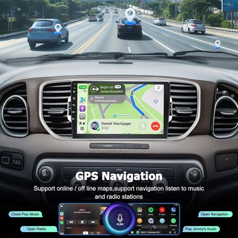 [4Core+64G] Volxcereo Car Radio for Kia Sportage KX5 2016 2017 2018, 9 inch Android Touchscreen Stereo with Carplay/Android Auto, GPS Navigation, WiFi, Bluetooth, SWC, FM/RDS, EQ in Kuwait