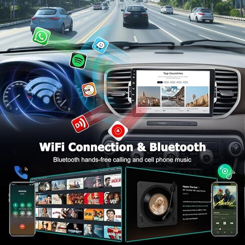 [4Core+64G] Volxcereo Car Radio for Kia Sportage KX5 2016 2017 2018, 9 inch Android Touchscreen Stereo with Carplay/Android Auto, GPS Navigation, WiFi, Bluetooth, SWC, FM/RDS, EQ in Kuwait