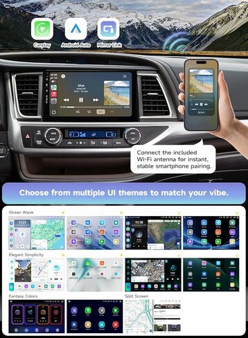 Roadanvi X14 6G+128G 10.2 بوصة راديو السيارة لتويوتا هايلاندر 2015-2019 Carplay Android Auto Head Unit سيارة ستيريو واي فاي 4G LTE نظام تحديد المواقع والملاحة 1280x720 QLED شاشة تعمل باللمس in Kuwait