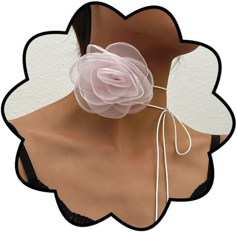 Rumtock Green Fabric Flower Black Velvet Choker Adjustable Long Chain Necklace for Wedding Prom Banquet Jewelry in Saudi Arabia