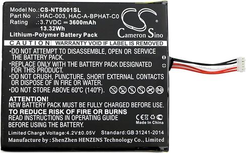 Cameron Sino Battery for Nintendo HAC-S-JP/EU-C0, Switch HAC-001 PN:Nintendo HAC-003, HAC-A-BPHAT-C0 3600mAh / 13.32Wh in Kuwait