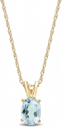 Galaxy Gold GG 14k Yellow, White, Rose Gold Necklace with Oval-shaped Aquamarine in Saudi Arabia