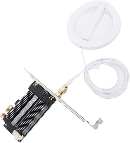 Pomya WiFi 6E PCIe WiFi Card 4174Mbps Tri Band (2.4G/5G/6G) with Bluetooth 5.2, Wireless Network Adapter for Desktop PC, PCIe x1 x4 x8 x16 (Extension Cable Antenna) in Saudi Arabia