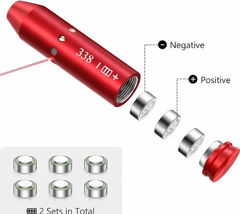 GOTICAL 338 لابوا ماغنوم ليزر أحمر Boresighter.338 فتحة ضبط الليزر 338 خرطوشة ليزر Boresight مادة متينة in Kuwait