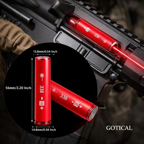 GOTICAL 338 لابوا ماغنوم ليزر أحمر Boresighter.338 فتحة ضبط الليزر 338 خرطوشة ليزر Boresight مادة متينة in Kuwait