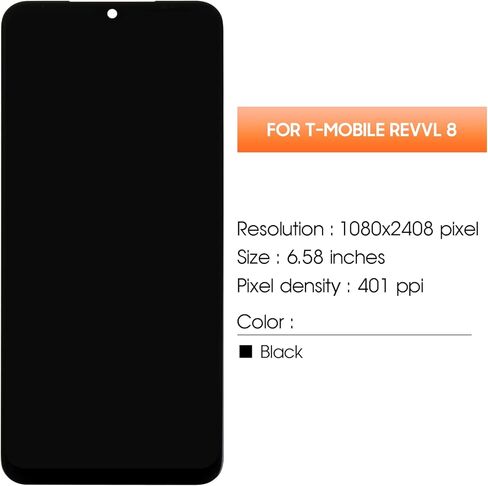 ل T-Mobile Revvl 8 قطع غيار للشاشة ل T-Mobile Revvl 8 شاشة الكريستال السائل TMRV085G محول الأرقام شاشة تعمل باللمس الجمعية إصلاح أجزاء لا الإطار in Kuwait