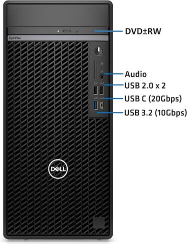 كمبيوتر سطح المكتب Dell OptiPlex 7020 Plus 7000 Tower Business، الجيل الرابع عشر Intel 20-Core i7-14700 حتى 5.4 جيجا هرتز، ذاكرة الوصول العشوائي DDR5 سعة 64 جيجابايت، 4 تيرابايت PCIe SSD، DVDRW، WiFi، RJ-45، 3 منافذ عرض، Windows 11 Pro in Kuwait