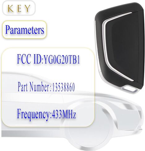 مفتاح فوب بديل يناسب كاديلاك CT4 CT5 XT4 السيارة الذكية دخول بدون مفتاح التحكم عن بعد YG0G20TB1 433MHz 13538860 in Kuwait
