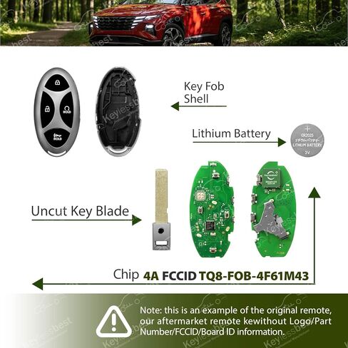 استبدال ل 2024 2025 2026 هيونداي توكسون مفتاح فوب التحكم عن بعد TQ8-FOB-4F61M43 5 أزرار 433 ميجا هرتز in Kuwait