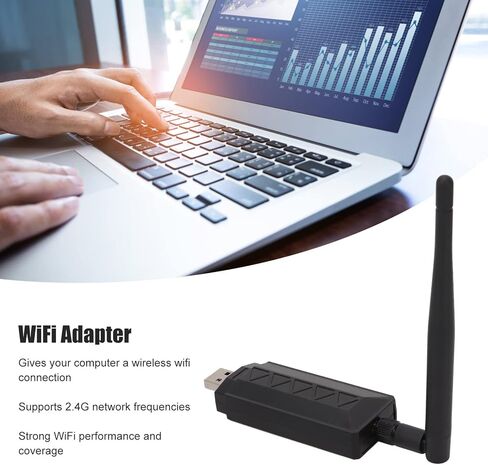 AR9271 USB WiFi Adapter, 150Mbps 2.4GHz Wireless Adapter with Antenna, USB Internet Network Card for Desktop PC Laptop, for 7 8 10 in Kuwait