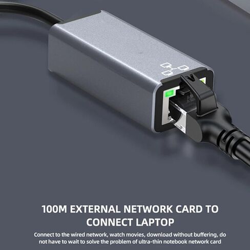LICAEVEY USB C إلى محول إيثرنت، محول شبكة USB3.0 إلى RJ45 LAN، محول إيثرنت USB من سبائك الألومنيوم 100 ميجابت في الثانية لأجهزة الكمبيوتر المحمول والهواتف المحمولة والكمبيوتر اللوحي in Kuwait