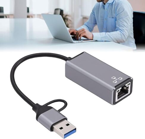 LICAEVEY USB C إلى محول إيثرنت، محول شبكة USB3.0 إلى RJ45 LAN، محول إيثرنت USB من سبائك الألومنيوم 100 ميجابت في الثانية لأجهزة الكمبيوتر المحمول والهواتف المحمولة والكمبيوتر اللوحي in Kuwait
