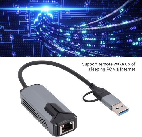 محول GOWENIC USB C إلى Ethernet بسرعة 5 جيجابت في الثانية، محول شبكة USB من النوع C إلى RJ45 مع معايرة تلقائية، تنبيه عن بعد، للكمبيوتر اللوحي المحمول in Kuwait