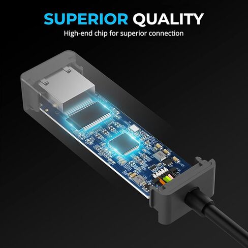 محول Yunseity USB C وUSB A إلى Ethernet، محول شبكة عالي السرعة من النوع C إلى RJ45 بسرعة 5 جيجابت في الثانية مع غلاف من سبائك الألومنيوم، للكمبيوتر المحمول اللوحي لنظام التشغيل Win 10 11 لنظام التشغيل OS X 10.6 in Kuwait