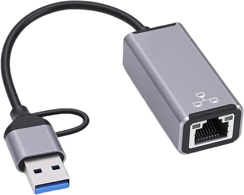 100Mbps USB C to Ethernet Adapter, USB3.0 Type C to RJ45 Network Converter with LED Indicator for Laptop Smartphone Tablet in Kuwait