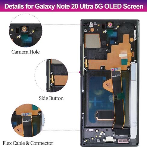 بديل شاشة Samsung Galaxy Note 20 Ultra 5G OLED مع محول رقمي بشاشة تعمل باللمس [OLED، وليس LCD] مجموعة كاملة مع مجموعة أدوات إصلاح SM-N985 SM-N986U (يدعم بصمة الإصبع) in Kuwait