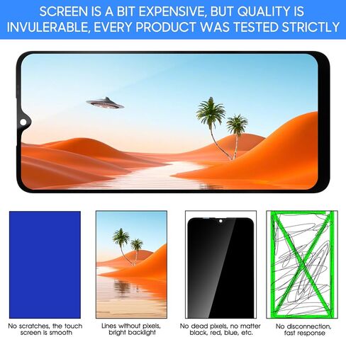 6.1" TFT LCD Display for Google Pixel 6A GX7AS, GB62Z, G1AZG, GB17L Touch Screen Digitizer LCD Assembly Repair Parts Black Without Frame -No Fingerprint Function in Kuwait