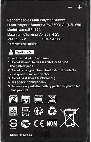 ترقية جديدة BP1672 بطارية لـ Moxee Mifi Hotspot K779 P K779HSDL [0 دورة] - بطارية بديلة ليثيوم أيون 3.8 فولت in Kuwait