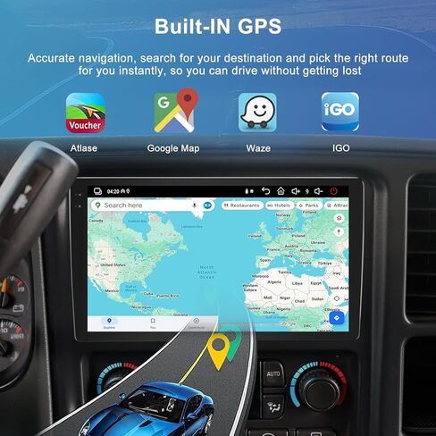 راديو ستيريو للسيارة 4+64 جيجابايت Android 15 لسيارة Hummer H2 2003-2007 مع CarPlay Android Auto، 9 بوصة ما بعد البيع ترقية نظام تحديد المواقع العالمي (GPS) مع شبكة WiFi مدمجة، بلوتوث، 32 نطاق DSP، SWC، كاميرا احتياطية in Kuwait