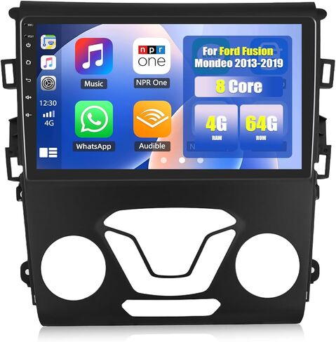 SIXWIN 8 Core Qualcomm Android Car Stereo for Ford Fusion Mondeo 2013-2019 شاشة لمس 9 بوصة مع CarPlay Android Auto 4G+64G بلوتوث مروحة تبريد توقعات الطقس تصميم واجهة المستخدم صوت ذكي in Kuwait