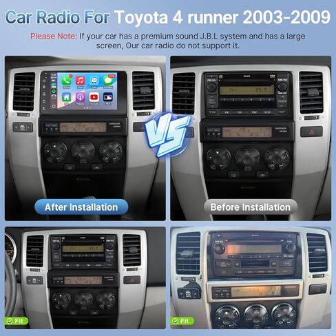 Leadfan Android Car Stereo for Toyota 4Runner 2003-2009 Tundra 2003-2006 Sequoia 2003-2007 راديو مع CarPlay وAndroid Auto، شاشة 7 بوصة لـ 4Runner مع كاميرا احتياطية GPS FM بلوتوث in Kuwait