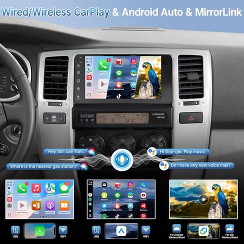 Leadfan Android Car Stereo for Toyota 4Runner 2003-2009 Tundra 2003-2006 Sequoia 2003-2007 راديو مع CarPlay وAndroid Auto، شاشة 7 بوصة لـ 4Runner مع كاميرا احتياطية GPS FM بلوتوث in Kuwait