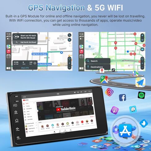 Leadfan Android Car Stereo for Toyota 4Runner 2003-2009 Tundra 2003-2006 Sequoia 2003-2007 راديو مع CarPlay وAndroid Auto، شاشة 7 بوصة لـ 4Runner مع كاميرا احتياطية GPS FM بلوتوث in Kuwait