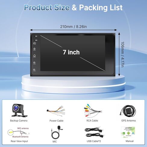 Leadfan Android Car Stereo for Toyota 4Runner 2003-2009 Tundra 2003-2006 Sequoia 2003-2007 راديو مع CarPlay وAndroid Auto، شاشة 7 بوصة لـ 4Runner مع كاميرا احتياطية GPS FM بلوتوث in Kuwait