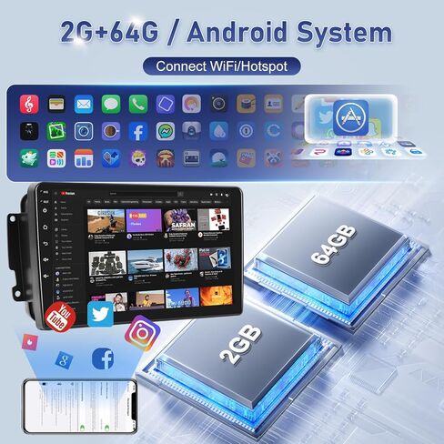 Car Radio for Mercedes C W203 CLK W209 G W463 Viano Vito W639 1998-2006, [2+64] 9 inch Android Touchscreen Stereo with Carplay/Android Auto, GPS, WiFi, Bluetooth, SWC, FM/RDS in Kuwait