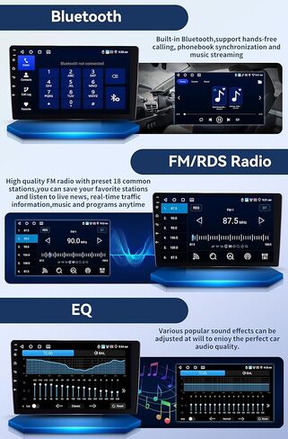 [4+128GB] Android 15 Car Radio Stereo for Honda Fit 2014-2018 with Wireless CarPlay Android Auto,9" Screen Car Radio with Bluetooth GPS WiFi FM/RDS DSP EQ SWC Backup Camera in Kuwait