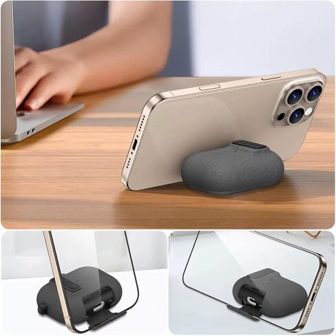 for AirPods Pro 3 Case, with Safety Lock, Auto-Eject Lid, Phone Stand, Matte, Shockproof, Strap, Ring, Carabiner, Wireless Charging, Anti-Loss (Matte Gray) in Kuwait