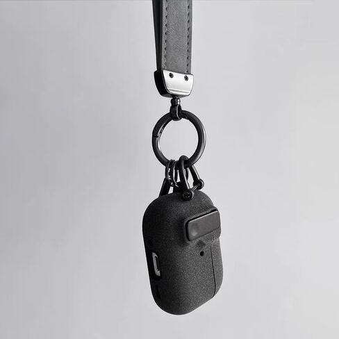for AirPods Pro 3 Case, with Safety Lock, Auto-Eject Lid, Phone Stand, Matte, Shockproof, Strap, Ring, Carabiner, Wireless Charging, Anti-Loss (Matte Gray) in Kuwait