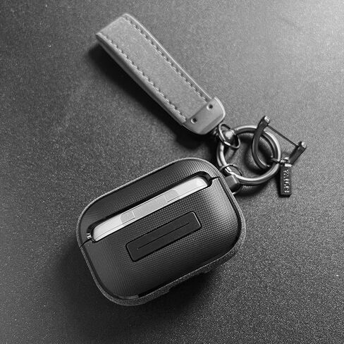 for AirPods Pro 3 Case, with Safety Lock, Auto-Eject Lid, Phone Stand, Matte, Shockproof, Strap, Ring, Carabiner, Wireless Charging, Anti-Loss (Matte Gray) in Kuwait