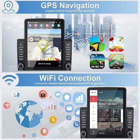 ستيريو سيارة 9.7 بوصة لسيارة Ford F-150 2004 2005 2006 2007 2008 مع Carplay/Android Auto، وحدة راديو ستيريو للسيارة بشاشة تعمل باللمس مع بلوتوث SWC GPS WiFi BT FM RDS AM DSP كاميرا خلفية in Kuwait