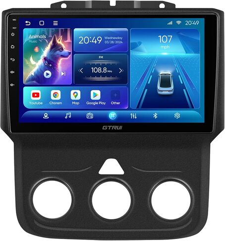 8-Core 9 Inch QLED Car Stereo for Dodge RAM 1500 2500 3500 2013-2018, 4+64GB Android Auto Wireless Apple CarPlay, 5G WiFi Bluetooth GPS Navigation Upgrade Radio in Kuwait