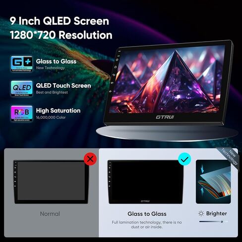 8-Core 9 Inch QLED Car Stereo for Dodge RAM 1500 2500 3500 2013-2018, 4+64GB Android Auto Wireless Apple CarPlay, 5G WiFi Bluetooth GPS Navigation Upgrade Radio in Kuwait