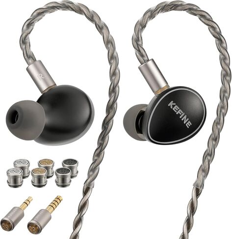 شاشات Quatio Hi-Fi 2DD+2BA Hybrid Driver داخل الأذن، سماعات IEM عالية الأداء مع 3 أزواج فوهات ضبط قابلة للتبديل، كابل مطلي بالفضة 392-Core مع مقابس معيارية 3.5 مم و4.4 مم in Kuwait