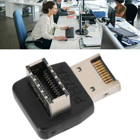 محول USB من النوع E ذو الزاوية اليمنى - محول اللوحة الأم USB 3.1 بمرفق توجيه 90 درجة لأسلاك الكمبيوتر، ونقل البيانات بسرعة 10 جيجابت في الثانية in Kuwait