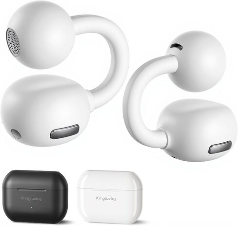Kinglucky Clip On Earbuds, Slim & Comfort Open Ear Headphones for Sports Running Workout, 4.1g Ultra Light Comfort Fit for Small Ears, ENC Clear Calls, IPX6 Waterproof, Bluetooth 6.0, 50H Playtime in Kuwait