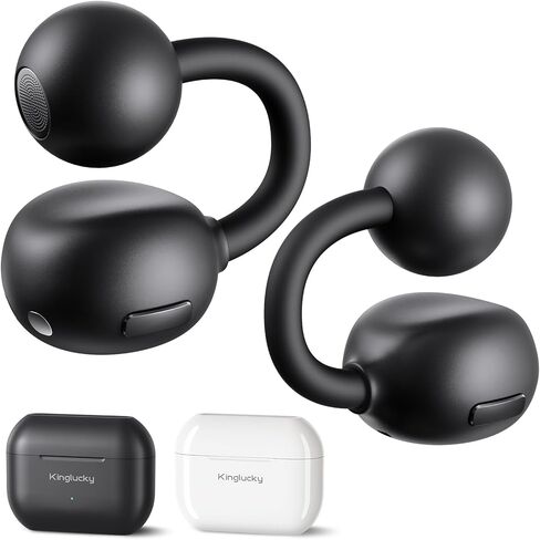 Kinglucky Clip On Earbuds, Slim & Comfort Open Ear Headphones for Sports Running Workout, 4.1g Ultra Light Comfort Fit for Small Ears, ENC Clear Calls, IPX6 Waterproof, Bluetooth 6.0, 50H Playtime in Saudi Arabia