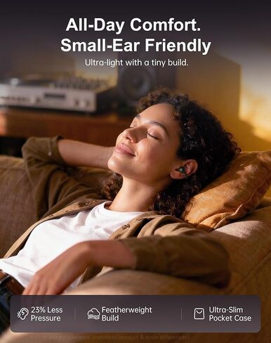 Kinglucky Clip On Earbuds, Slim & Comfort Open Ear Headphones for Sports Running Workout, 4.1g Ultra Light Comfort Fit for Small Ears, ENC Clear Calls, IPX6 Waterproof, Bluetooth 6.0, 50H Playtime in Saudi Arabia