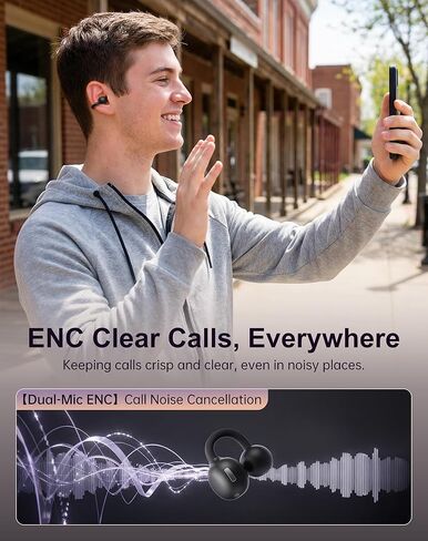 Kinglucky Clip On Earbuds, Slim & Comfort Open Ear Headphones for Sports Running Workout, 4.1g Ultra Light Comfort Fit for Small Ears, ENC Clear Calls, IPX6 Waterproof, Bluetooth 6.0, 50H Playtime in Saudi Arabia