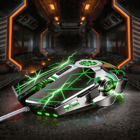 【59 Inch Wire Length & Plug and Play- USB 】2026 Upgrade Gaming Laptop Optical Wired Mechanical Mouse,7 Mouse Shortcut Keys Programmable,DPI up to 4000,Suitable for Windows 7/8/10/XP Vista Linux system in Kuwait