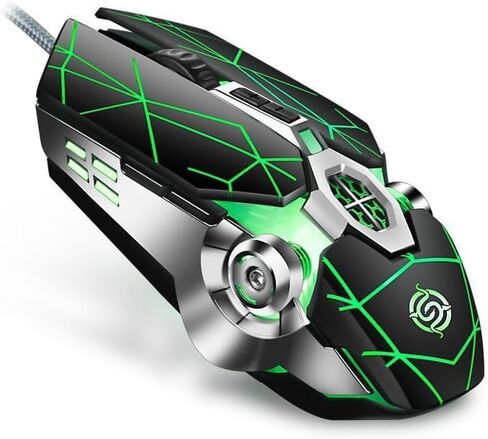 【59 Inch Wire Length & Plug and Play- USB 】2026 Upgrade Gaming Laptop Optical Wired Mechanical Mouse,7 Mouse Shortcut Keys Programmable,DPI up to 4000,Suitable for Windows 7/8/10/XP Vista Linux system in Kuwait