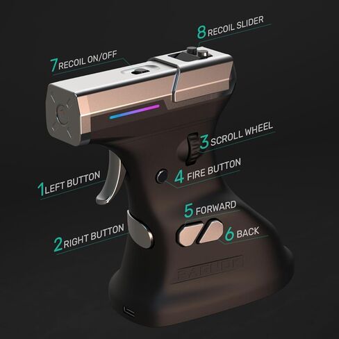 ErgoStrike7: Next-Gen FPS Gaming Mouse with Recoil - Ergonomic Vertical Mice FPS Gun Grip Mouse, Wireless/Wired USB for PC Gamers (Black) in Kuwait