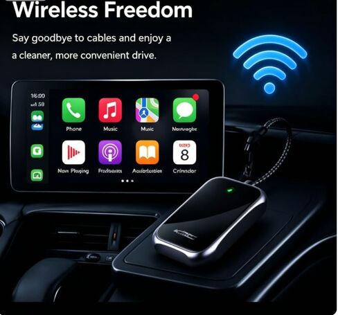 محول CarPlay اللاسلكي المُحسّن لعام 2026 - اتصال تلقائي سريع، اتصال مستقر، قابس صغير الحجم in Kuwait
