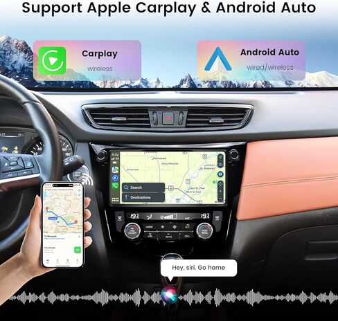 ستيريو سيارة 8 + 256 جيجابايت لسيارة Nissan Rogue X-Trail Qashqai 2014-2020، راديو شاشة 10.33 بوصة، مع Carplay وAndroid Auto، Vivid 13، نظام تحديد المواقع العالمي (GPS)، 4GLTE/5G WiFi in Kuwait